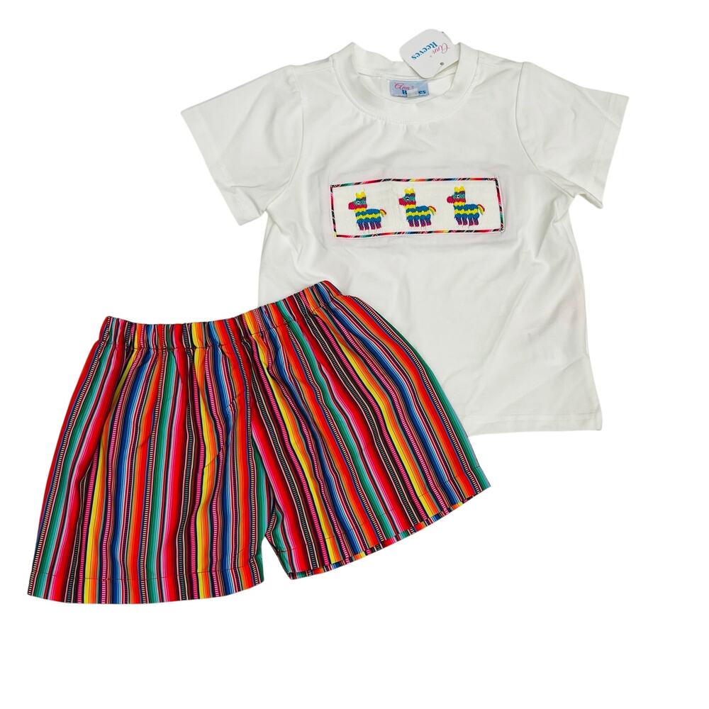 NWT Ann + Reeves 24M Pinata Robert Short Set